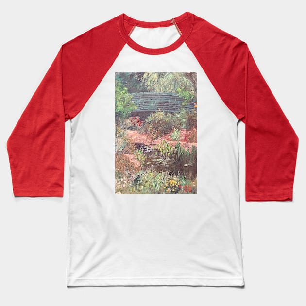 Water Under The Bridge Oil Painting Baseball T-Shirt by Gallery Digitals